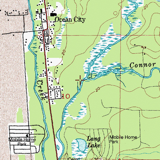 Topographic Map of Cranberry Creek, WA