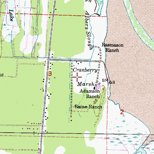 Topographic Map of Cranberry Marsh, WA