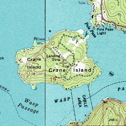 Topographic Map of Crane Island, WA