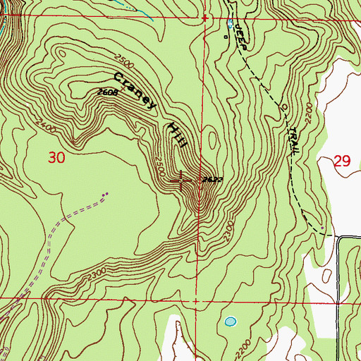 Topographic Map of Craney Hill, WA