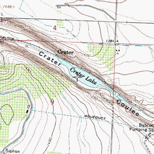 Topographic Map of Crater Lake, WA