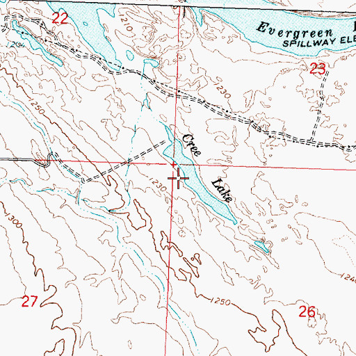 Topographic Map of Cree Lake, WA