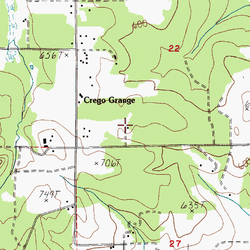 Topographic Map of Crego Grange, WA
