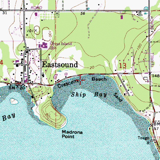 Topographic Map of Crescent Beach, WA
