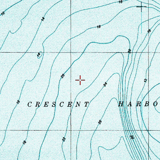 Topographic Map of Crescent Harbor, WA