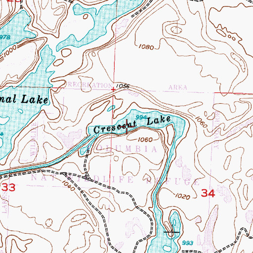 Topographic Map of Crescent Lake, WA