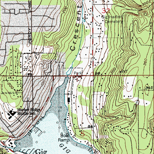 Topographic Map of Crescent Valley, WA