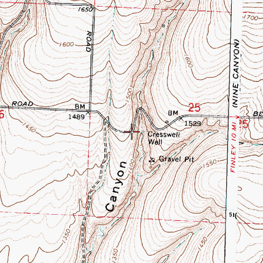 Topographic Map of Cresswell Well, WA