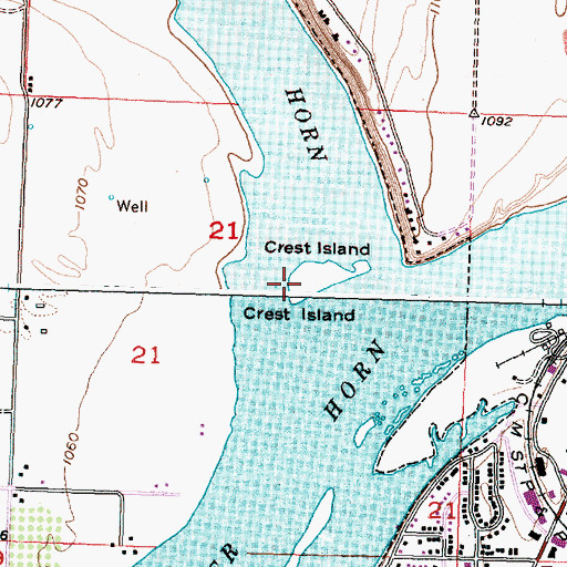 Topographic Map of Crest Island, WA