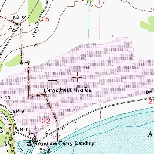 Topographic Map of Crockett Lake, WA