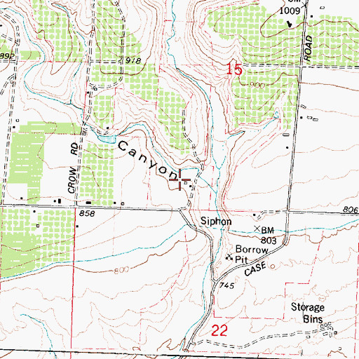 Topographic Map of Crow Canyon, WA