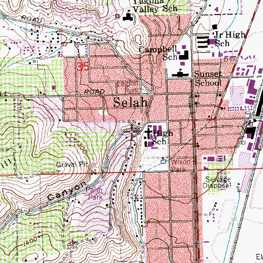 Topographic Map of Crusher Canyon, WA