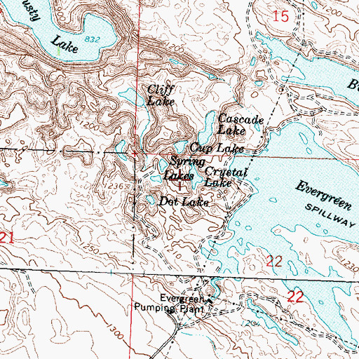 Topographic Map of Crystal Lake, WA