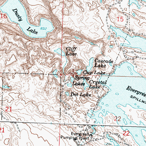 Topographic Map of Cup Lake, WA