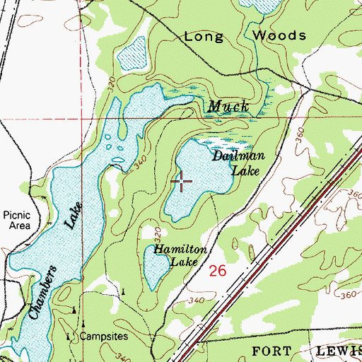 Topographic Map of Dailman Lake, WA