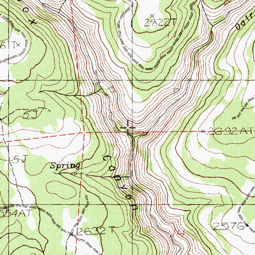 Topographic Map of Dairy Canyon, WA