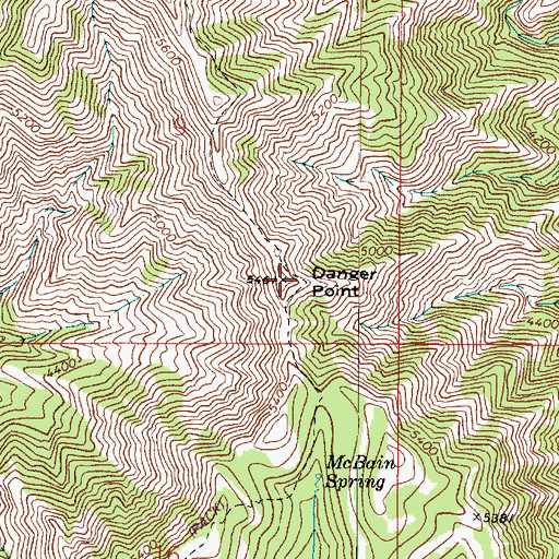 Topographic Map of Danger Point, WA