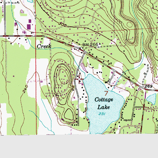 Topographic Map of Daniels Creek, WA