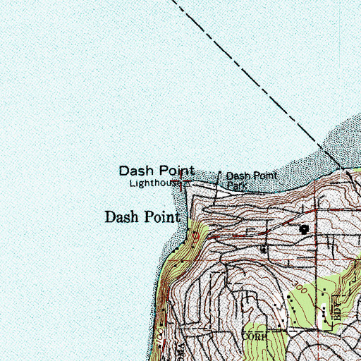 Topographic Map of Dash Point, WA