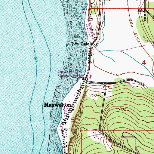 Topographic Map of Dave Mackie County Park, WA