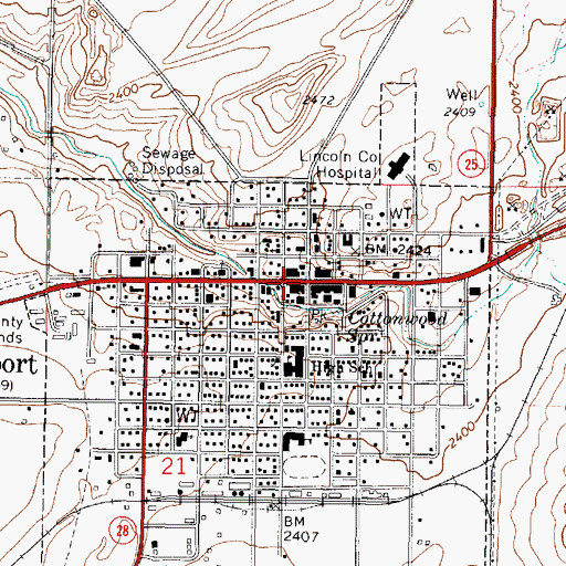 Topographic Map of Davenport, WA