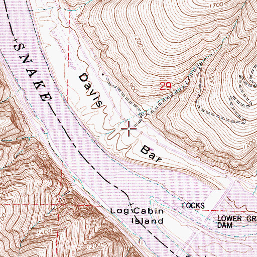 Topographic Map of Davis Bar, WA