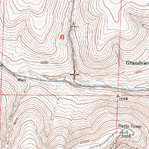 Topographic Map of Davis Canyon, WA