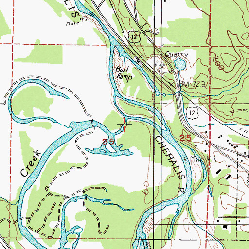Topographic Map of Davis Creek, WA
