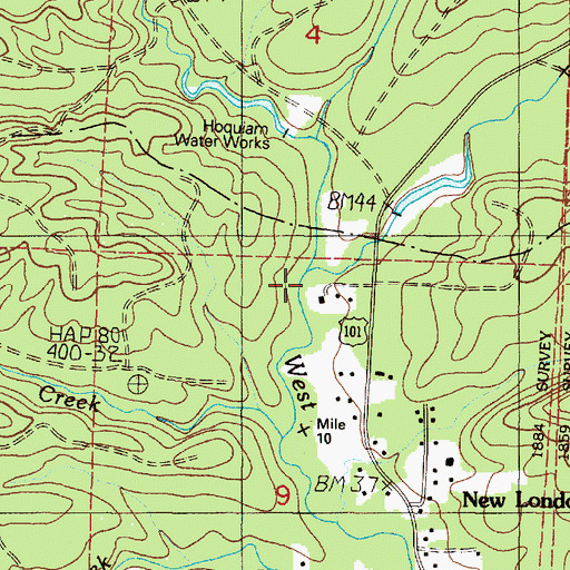 Topographic Map of Davis Creek, WA