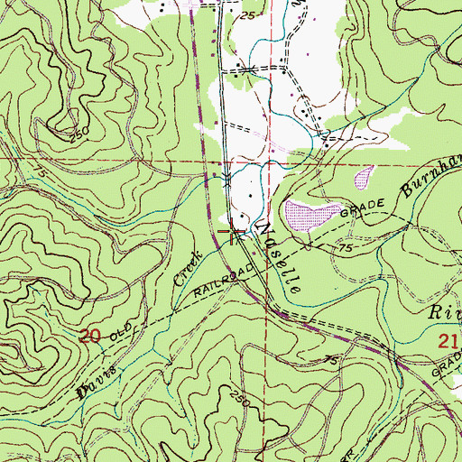 Topographic Map of Davis Creek, WA