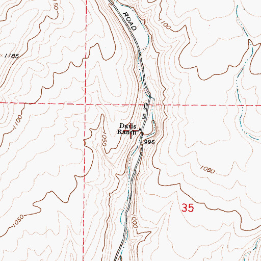 Topographic Map of Davis Ranch, WA