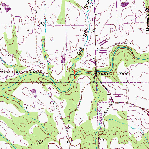 Topographic Map of Oak Hill Branch, AL