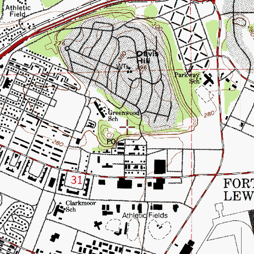 Topographic Map of Davis Woods, WA