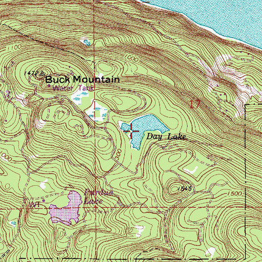 Topographic Map of Day Lake, WA