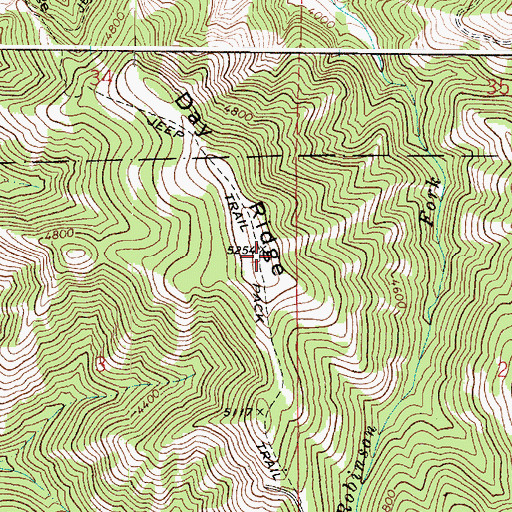 Topographic Map of Day Ridge, WA