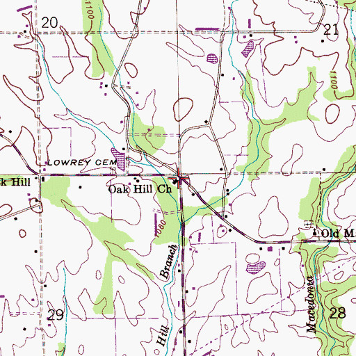 Topographic Map of Oak Hill Church, AL