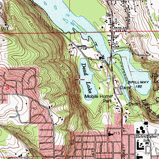 Topographic Map of Dead Lake, WA
