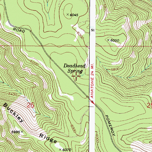 Topographic Map of Deadhead Spring, WA