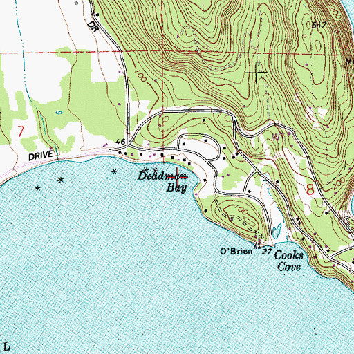 Topographic Map of Deadman Bay, WA
