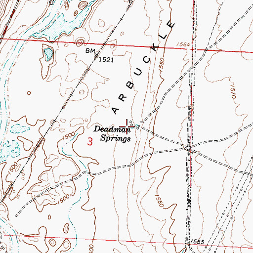 Topographic Map of Deadman Springs, WA