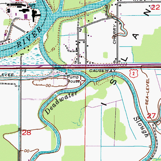 Topographic Map of Deadwater Slough, WA