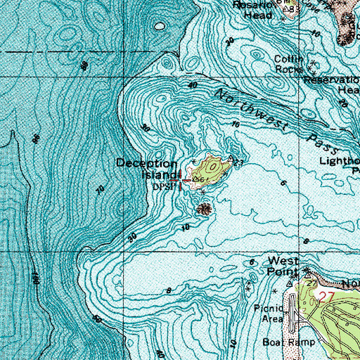Topographic Map of Deception Island, WA