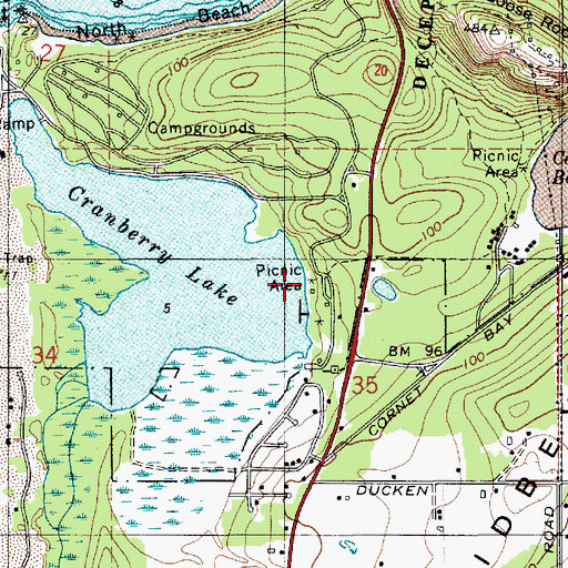 Topographic Map of Deception Pass State Park, WA