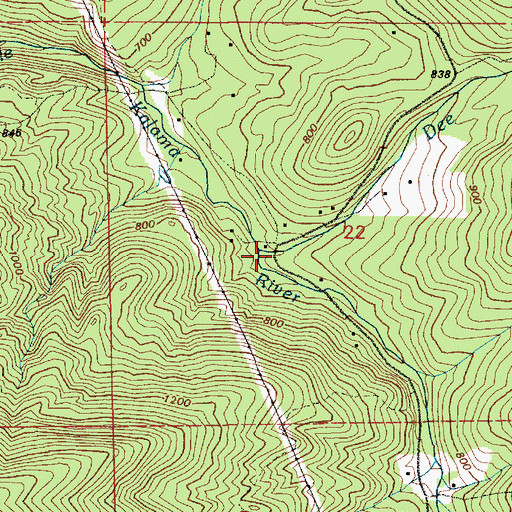Topographic Map of Dee Creek, WA