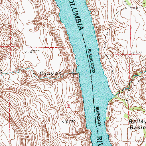 Topographic Map of Deep Canyon, WA