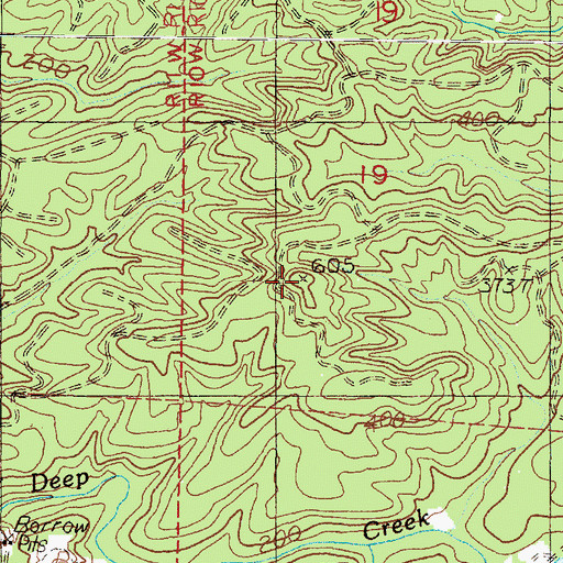Topographic Map of Deep Creek Lookout, WA