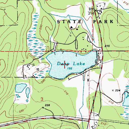 Topographic Map of Deep Lake, WA