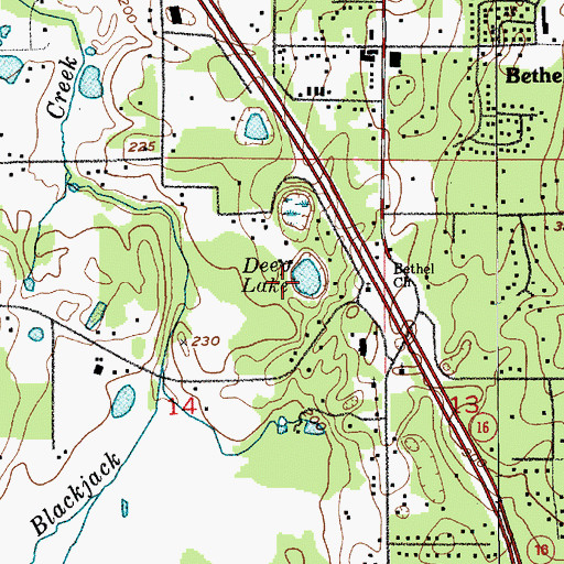 Topographic Map of Deep Lake, WA