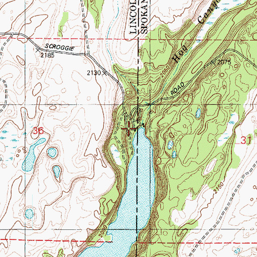 Topographic Map of Hog Canyon Creek, WA