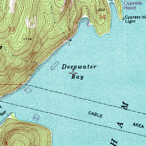 Topographic Map of Deepwater Bay, WA